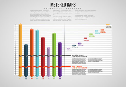 Isometric Metered Bars Infographic