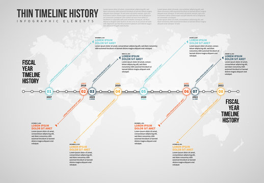 Thin Timeline History Infographic
