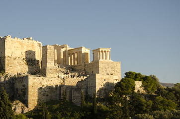 vue de l'acropole d’Athènes en fin de journée 