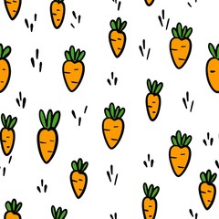 vector illustration, carrot, on a white background, pattern, children's textiles