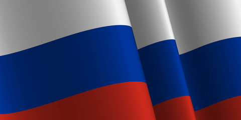 Waving flag of Russia. Template, banner, background. National holiday. National Unity Day. Russia Day. Symbol, illustration. - 304140204