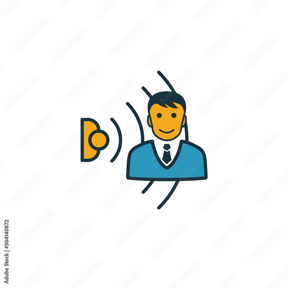 Poster face recognition icon. simple element from smart home icons collection. creative face recognition ic
