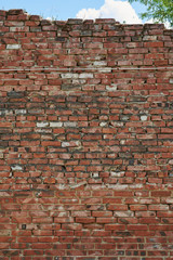 Naklejka premium Red brick wall texture grunge background