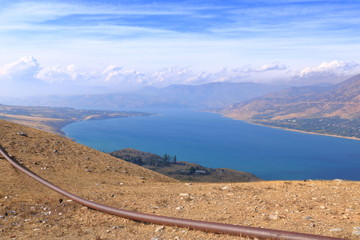 Charvak water reservoir near Tashkent in Uzbekistan