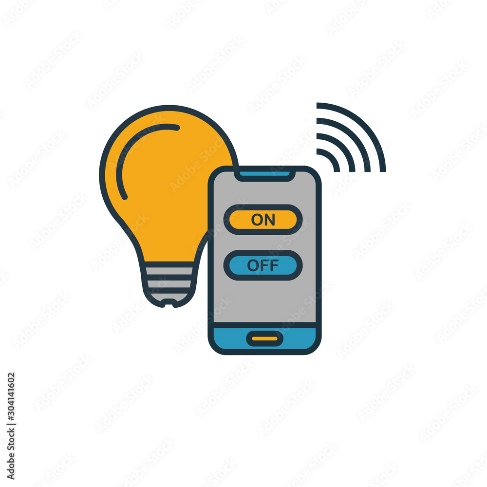 Poster smart light icon. simple element from smart devices icons collection. creative smart light icon ui, 