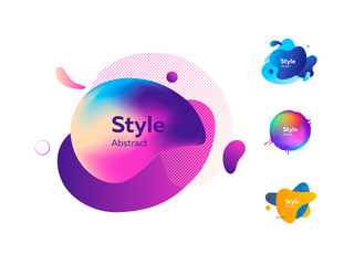 Set of colorful gradient abstract elements
