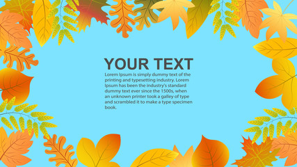 Obraz premium Hello autumn, horizontal banner with 3D fall leaves.