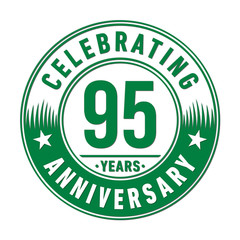 95 years logo. Ninety-five years anniversary celebration design template. Vector and illustration.