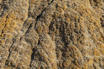 Yellow swollen surface of mountain dumps