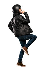 Naklejka premium Biker man