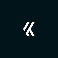 K initial logo design vector