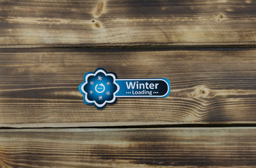 Winter loading sticker with snow