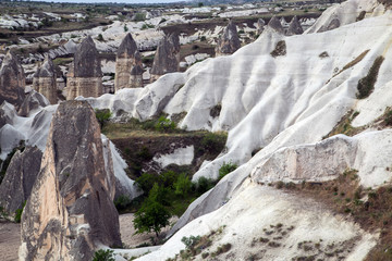 Fototapeta na wymiar soft volcanic rock Cappadocia landscape, Turkey
