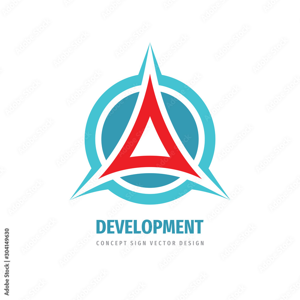 Poster development business logo design. abstract triangle structure sign. logistic symbol. vector illustra