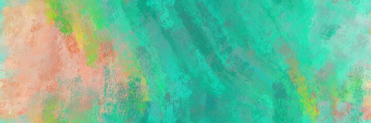 Fototapeta na wymiar abstract seamless pattern brush painted background with light sea green, tan and dark sea green color. can be used as wallpaper, texture or fabric fashion printing