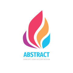 Abstract colored petals logo design. Colorful leaves creative sign. Nature symbol. Graphic design. Vector illustration.  