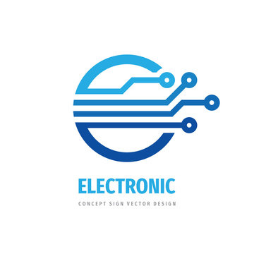 Electronic technology logo design. Computer network vector icon. 