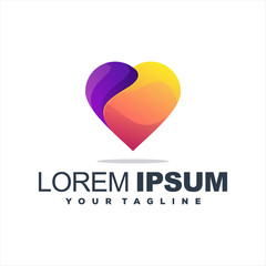 awesome heart gradient logo design
