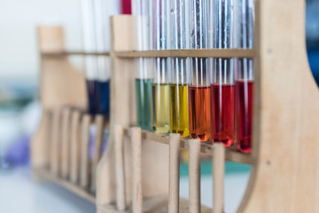 Reagenzgläser, Farben, Chemie