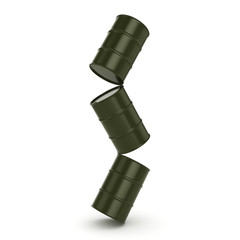 3D rendering khaki barrels