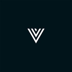 V initial logo design vector