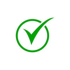 Check mark icon vector in flat design