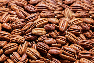 Background of pecan nuts