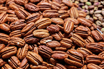 Background of pecan nuts