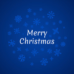 Christmas round banner with snowflakes