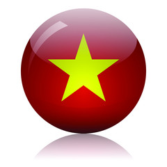 Vietnamese flag glass icon vector illustration