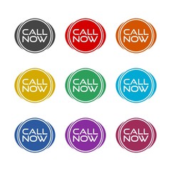Call now color button set illustration isolated over white