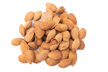 almonds isolated on white background