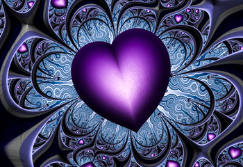 Background abstract Illustration for design, The Black Heart was imprisoned by chains and vines,  Broken heart Concept