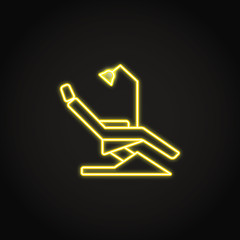 Neon dentist chair icon in line style