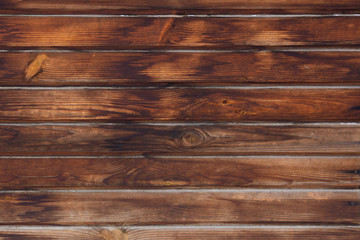 Abstract background in the form of horizontal wooden brown old boards.