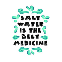 Ocean. Hand written lettering. Handwritten inspirational quotes. T-shirt design element.