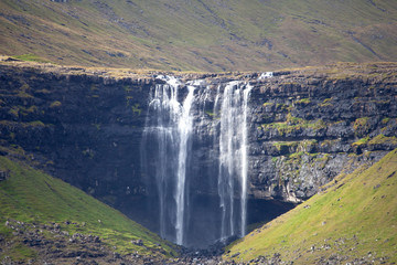 Fossa waterfalll closeup, Faroe Islands