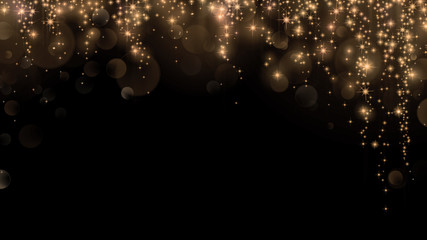 Luxury gold bokeh on black background	