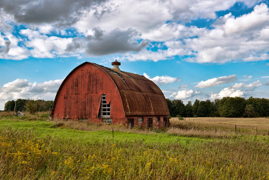 old red barn