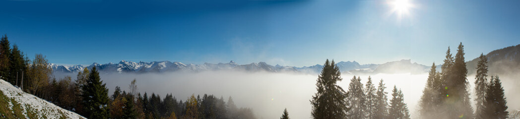 above the fog in Lungern with the swiss Alsp