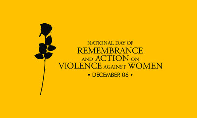 Vector illustration on the theme of National day of remembrance and action on violence against Women on December 6th.