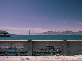 View from Aquatic Cove to San Francisco Bay Area with the Golden Gate Background