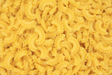 Background of yellow dry pasta