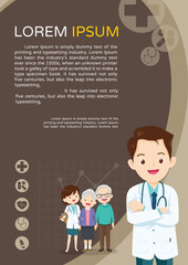 elderly and doctor poster template