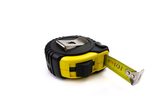 construction tape measure isolated on white background