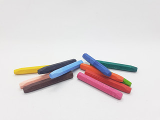Beautiful Colorful Artistic Crayon for Coloring and Drawing Tools in White Isolated Background