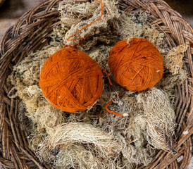Naturally colored alpaca wool. Chinchero, Peru.