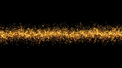 trail of gold glittering sequins