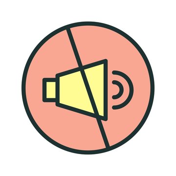 Mute icon isolated on abstract background