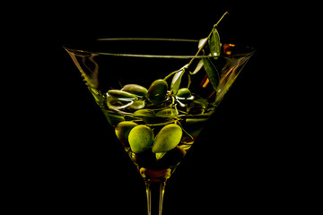 Green olives and olive oil
